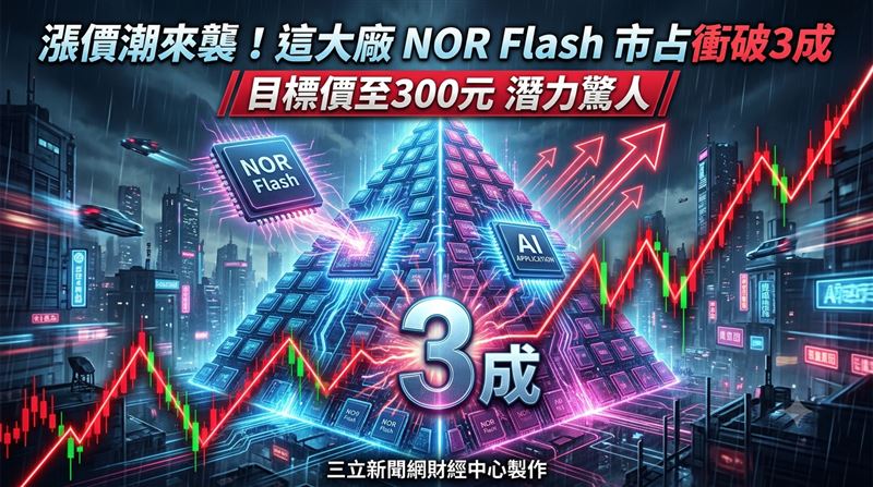 這大廠NOR Flash市占衝破3成　目標價曝光