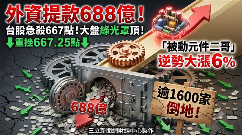 外資提款688億　被動元件二哥逆勢大漲6%