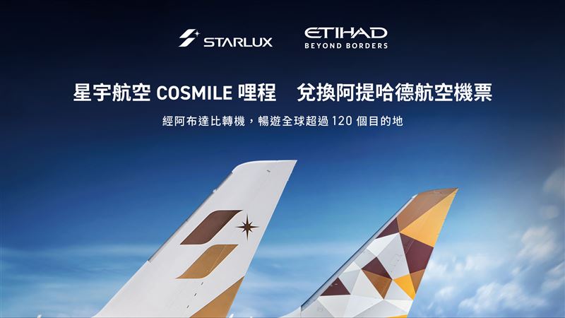 星宇航空哩程用途變多　可換阿提哈德機票