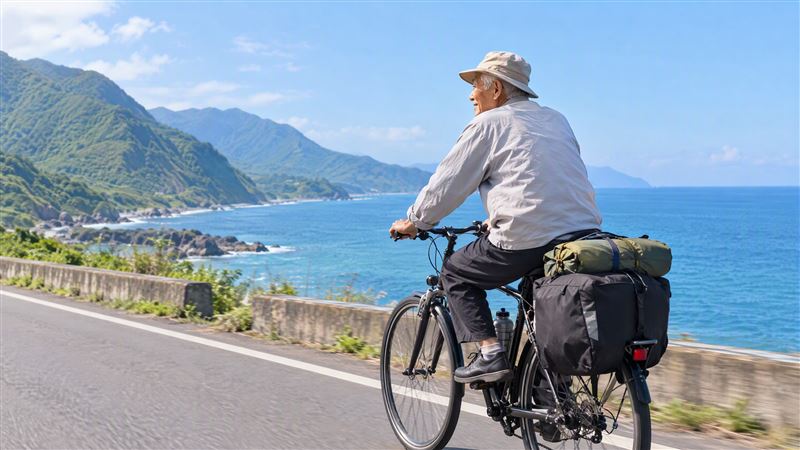 家醫科醫師柳朋馳分享，87歲患者每年騎車環島，70多歲才重新養成運動習慣。他建議長輩循序漸進，可從抬腿、勾腳板等簡單動作開始，運動時仍要注意安全。（示意圖／AI製圖）