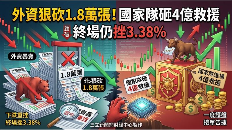 外資砍1.8萬張！國家隊砸4億救援「這檔」