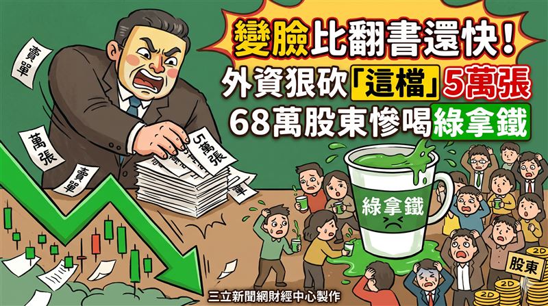 外資砍這檔5萬張　68萬股東喝綠拿鐵