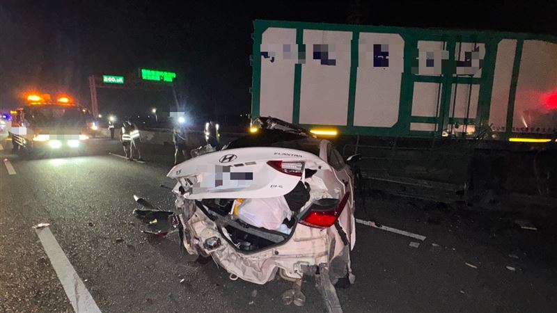 國道1號南下260.5公里處,嘉義民雄路段,今天(31日)凌晨發生死亡事故。(圖/翻攝畫面)