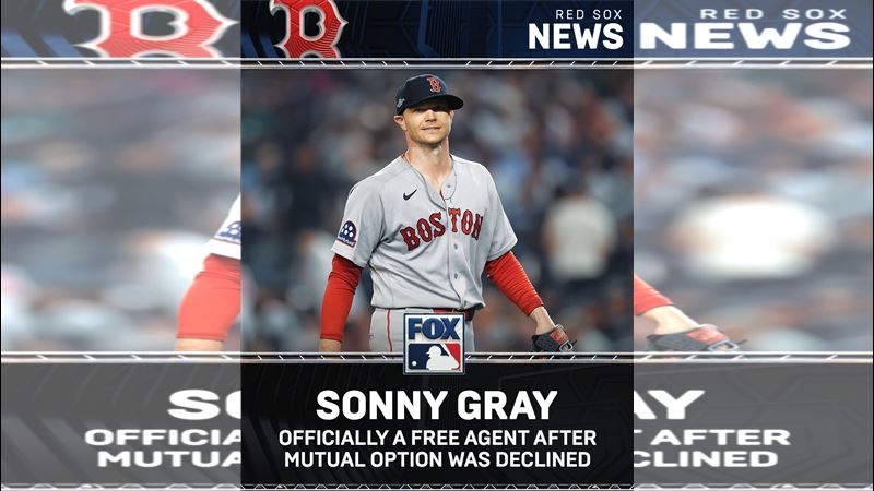 紅襪付1000萬美金買斷先發投手葛雷(Sonny Gray)的合約,讓他成為自由球員。(圖/翻攝自FOX Sports: MLB推特)