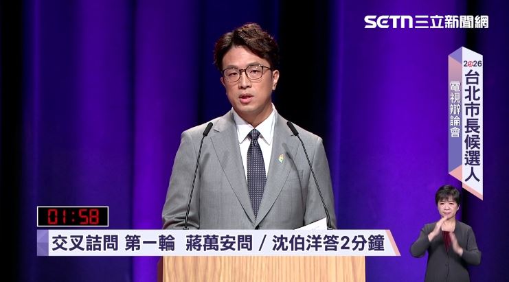 「交叉詰問」蔣萬安問沈伯洋答（圖／翻攝畫面）
