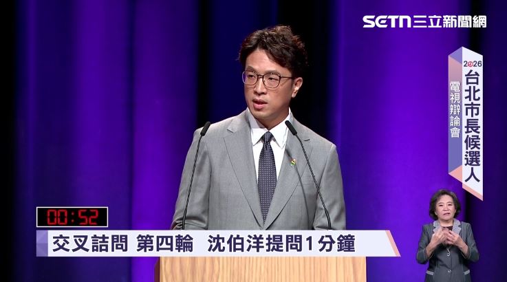 交叉詰問第四輪沈伯洋追問蔣萬安答。（圖／翻攝畫面）