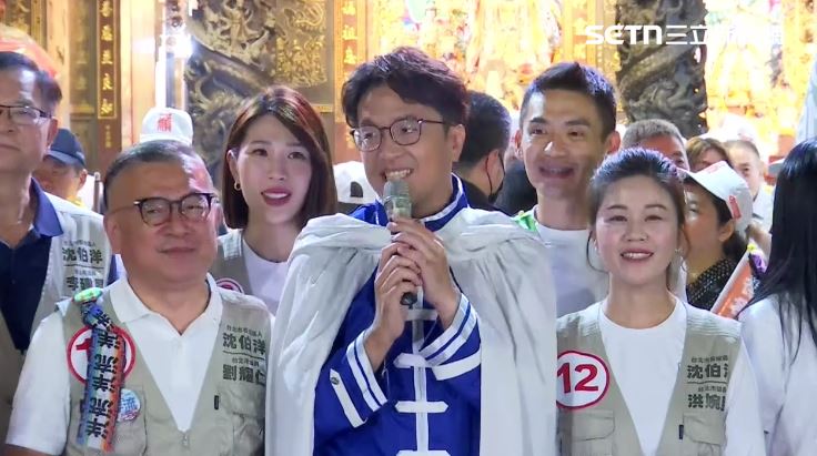 大洋流第三彈中正萬華，沈伯洋南福宮祈福受訪時透露自己的裝扮是欣梅爾。（圖／翻攝畫面）