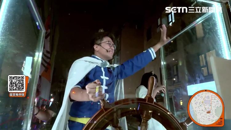 沈伯洋大洋流萬華掃街,與小水滴有趣互動。(圖/翻攝畫面)
