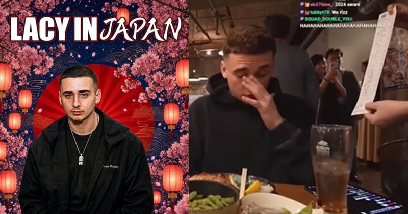 美國Twitch實況主Lacy赴日旅遊時，因直播意外拍到餐桌上的點餐QR Code，疑似遭網友遠端大量點餐，導致訂單金額飆破160萬日圓。（圖／翻攝自Lacy X、Twitch）
